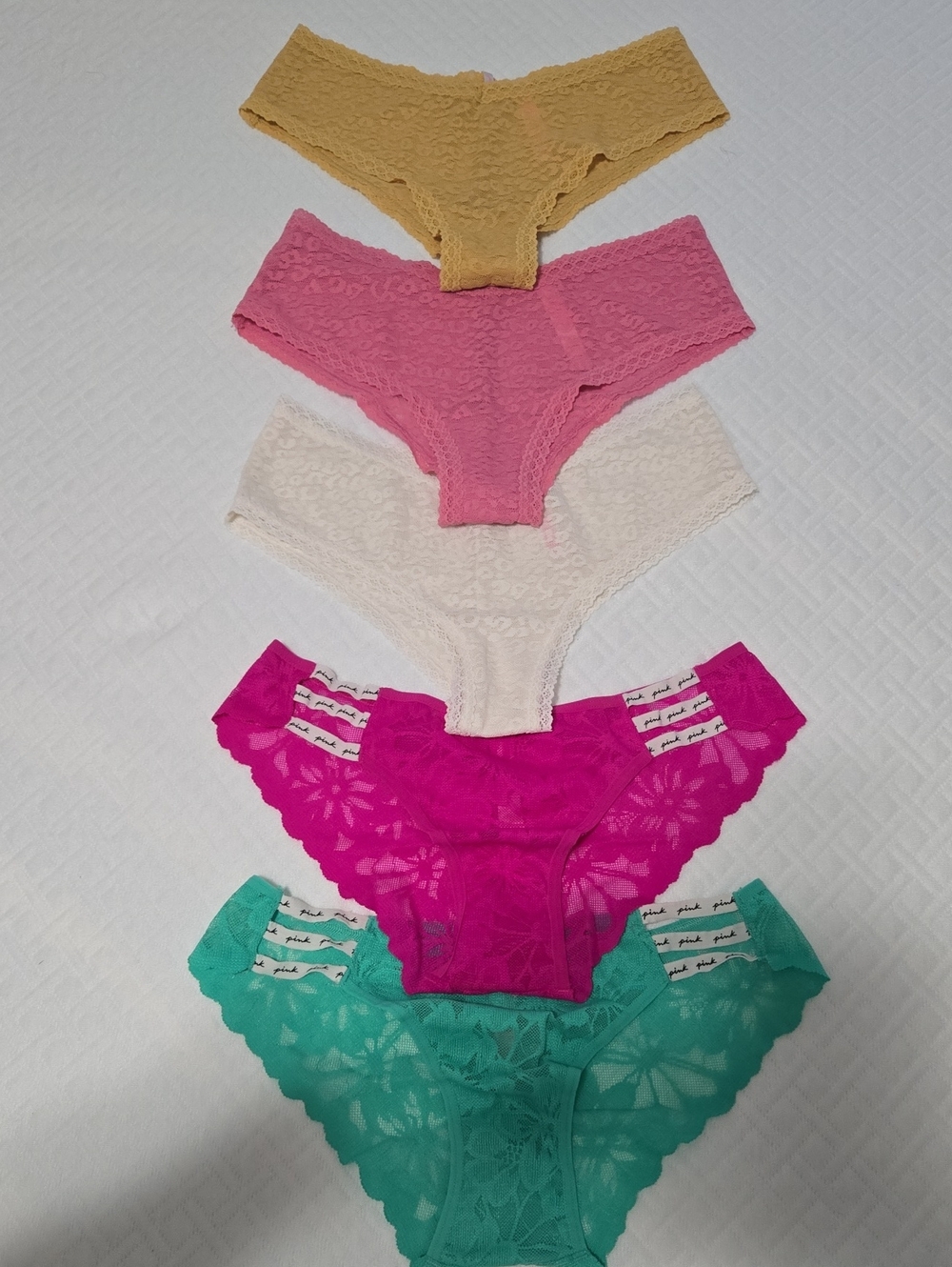 NWOT VICTORIA SECRET PINK MESH PANTIES SET OF 5